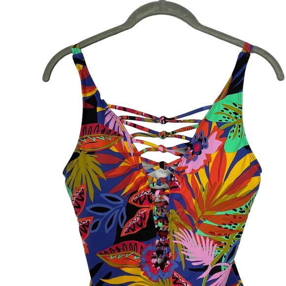 Bleu Rod Beattie Women's Night Safari Lace Down Swimsuit multi 18W - Picture 4 of 10